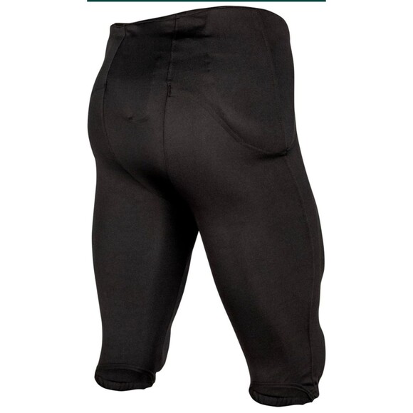 Men Integrated Football Pants Black Saftey Padded Sport Pant w/Built-In Pads XXS - Picture 2 of 4
